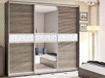 Шафа-купе Комфорт меблі Модель-2 дуб трюфель 3 дверна 210 см