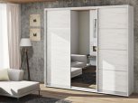 Шафа-купе з дзеркалом з 4 частин Комфорт меблі білий 3 дверна 260 см