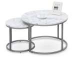 Стіл журнальний Paola мармур/срібло