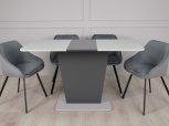 Стіл Cosmo Grey Інтарсіо Графіт/Сірий камінь Розкладний 110/145 см