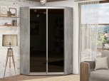 Угловой шкаф-купе 1,1 м ДСП с цветным стеклом