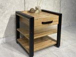 Тумба прикроватная LOFT Дуб Сонома / Чёрный мат MebliRoMax