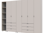 Шкаф Дорос Гелар шестидверный с этажеркой Кашемир 271 см
