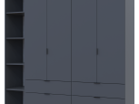 Шкаф Дорос Гелар графит с Этажеркой 4-х дверный 193,2 см