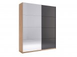 Шафа-купе із дзеркалом Міромарк Луна 2 дверна дуб крафт 200 см