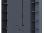 Шкаф Дорос Гелар графит с 2 Этажерками 3-х дверный 192,6 см