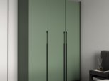 Шкаф Морели R-0016 Рамо 3 дверный зеленый дымчастый со штангой и полицями 150см