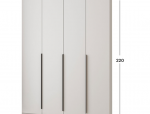 Шафа Mebelstar Оскар чотирьохдверна 160 см Білий сніг 160 см 0