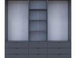 Шкаф Дорос Гелар четырёхдверный с пеналом Графит 215 см 2