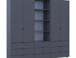 Шкаф Дорос Гелар четырёхдверный с пеналом Графит 215 см 5