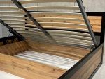 Кровать LOFT 160×200 + подъёмный механизм Дуб Сонома / Чёрный мат MebliRoMax 3