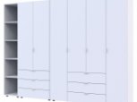 Шкаф Дорос Гелар белый с Этажеркой 6 дверной 270,7 см 2