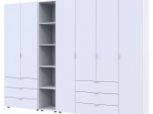 Шкаф Дорос Гелар белый с Этажеркой 6 дверной 270,7 см 4
