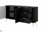 Комод 2D3S/163 Чорний/Золоті ніжки Lante 4