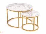 Стол журнальный Paola белый мармур/золотой 1