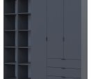 Шкаф Дорос Гелар графит с 2 Этажерками 3-х дверный 192,6 см 2