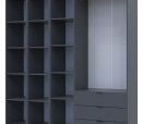 Шкаф Дорос Гелар графит с 2 Этажерками 3-х дверный 192,6 см 0