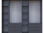 Шкаф Дорос Гелар графит с Этажеркой 6 дверной 270,6 см 2