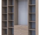 Шкаф Дорос Гелар дуб сонома с 2 Этажерками 3-х дверный 192,6 см 2