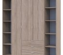 Шкаф Дорос Гелар дуб сонома с 2 Этажерками 3-х дверный 192,6 см 3