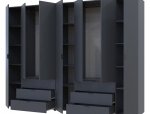 Шкаф Дорос Гелар графит с Этажеркой 7 дверной 309,4 см 0