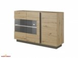 Комод з вітриною Арко / Arco 3D2W/138 Дуб Артизан/Графіт 2