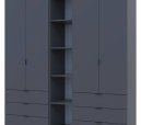 Шкаф Дорос Гелар графит с Этажеркой 4-х дверный 193,2 см 0