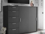Комод Кейс 2дв 5шх Графіт сірий Міромарк 0