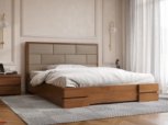 Ліжко дерев'яне з м'якою вставкою ArborDrev Тоскана з підйомним механізмом та нішею для білизни Сосна / Бук 2
