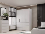 Шкаф распашной комбинированный четырёхдверный Art In Head №10 Light, ширина 160 см 0