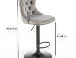 Барний стілець H-117 Halmar сірий 62-84 см 2