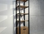 Стеллаж LOFT 600 1Д Дуб Сонома / Чёрный мат MebliRoMax 2