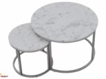 Стіл журнальний Paola мармур/срібло 2