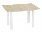 Стол-трансформер Dinner Glass Дуб сонома/Белые ноги/Белое стекло 0