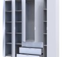 Шафа для одягу Дорос Гелар білий 4-х дверна/Дзеркало 194 см 2
