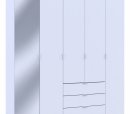 Шафа для одягу Дорос Гелар білий 4-х дверна/Дзеркало 194 см 4