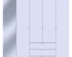 Шафа для одягу Дорос Гелар білий 4-х дверна/Дзеркало 194 см 5