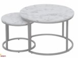 Стіл журнальний Paola мармур/срібло 5