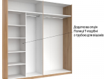 Шкаф-купе с зеркалом Миромарк Луна 2 дверный дуб крафт 250 см 10