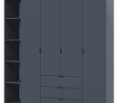 Шкаф Дорос Гелар четырёхдверный с пеналом Графит 215 см 3