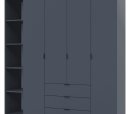 Шкаф Дорос Гелар четырёхдверный с этажеркой Графит 193 см 2