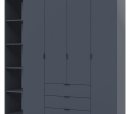 Шкаф Дорос Гелар четырёхдверный с пеналом Графит 215 см 4