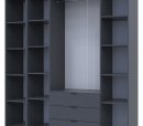 Шкаф Дорос Гелар четырёхдверный с пеналом Графит 215 см 0