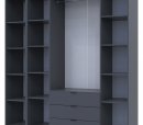 Шкаф Дорос Гелар четырёхдверный с этажеркой Графит 193 см 0