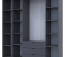 Шкаф Дорос Гелар четырёхдверный с пеналом Графит 215 см 2
