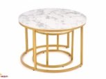 Стол журнальный Paola белый мармур/золотой 3