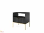 Тумба прикроватная Черный/Золотые ножки S54 Nova 2