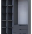 Шкаф Дорос Гелар графит с 2 Этажерками 2-х дверный 153,9 см 0