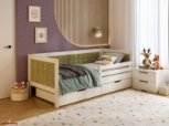 Дитяче ліжко дерев'яне з м'якою вставкою DrevKO Амелія 0