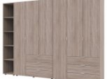 Шкаф Дорос Гелар дуб сонома с Этажеркой 6 дверной 270,6 см 2